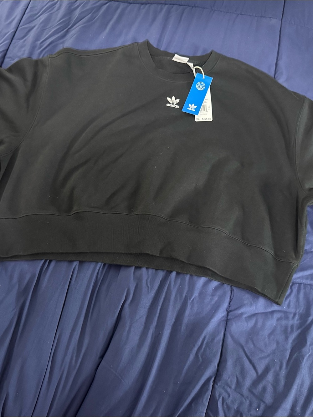 adidas Originals Oversized Black Crewneck Sweatshirt Women’s XL NWT